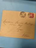 Ancienne enveloppe oblitérée début XXe philatélie France timbre rouge