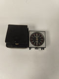 Ancien réveil de la marine Miniswiss alarm vintage carré avec étui cuir noir