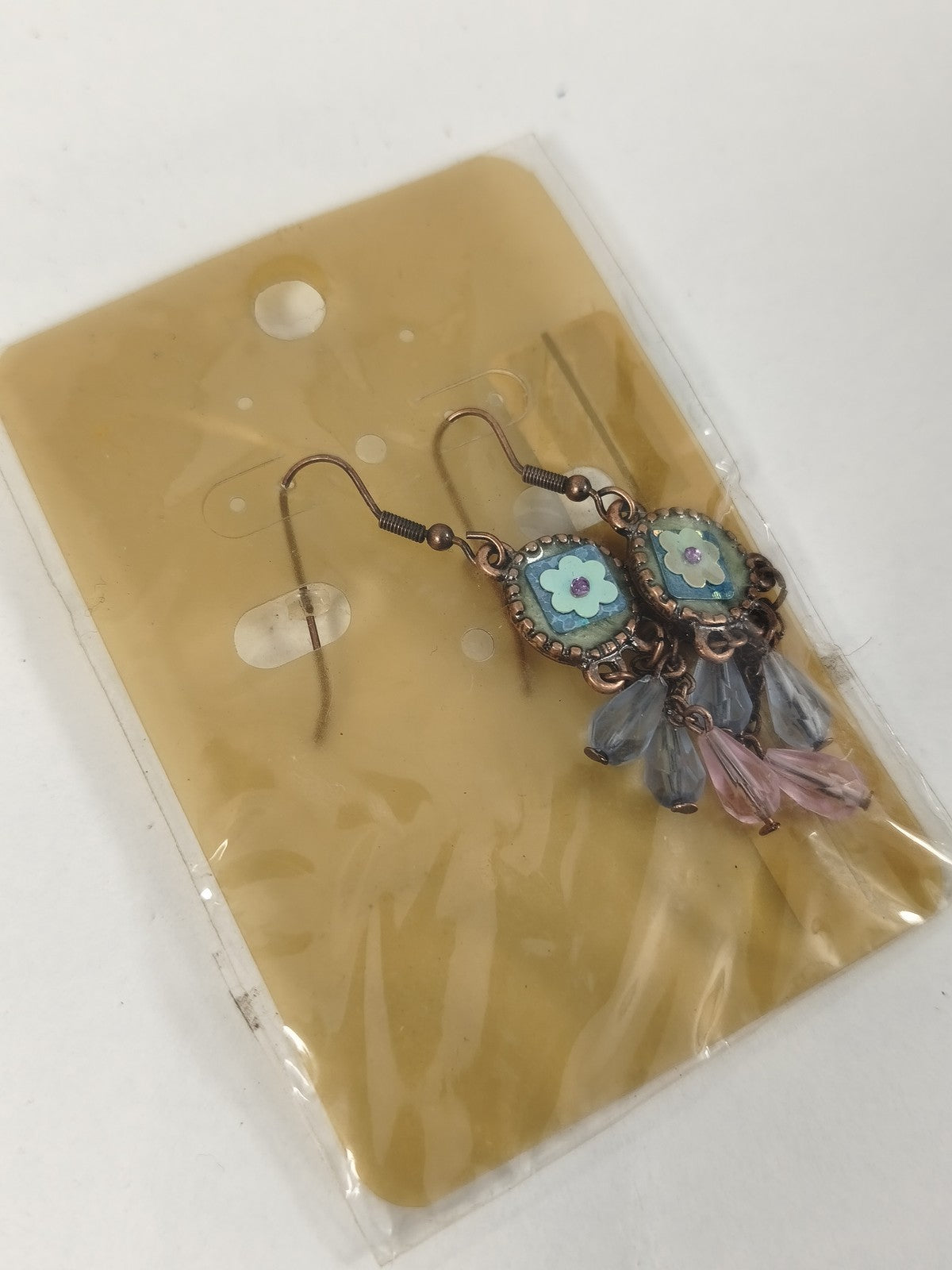 Paire de boucles d?oreilles vintage française ancienne, deadstock, bijou rétro r
