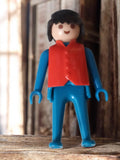 Figurine Playmobil vintage années 70 bleu rouge personnage ancien rétro