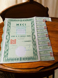 Action au porteur MECl 50 NF ancienne finance Paris années 60 coupon vintage