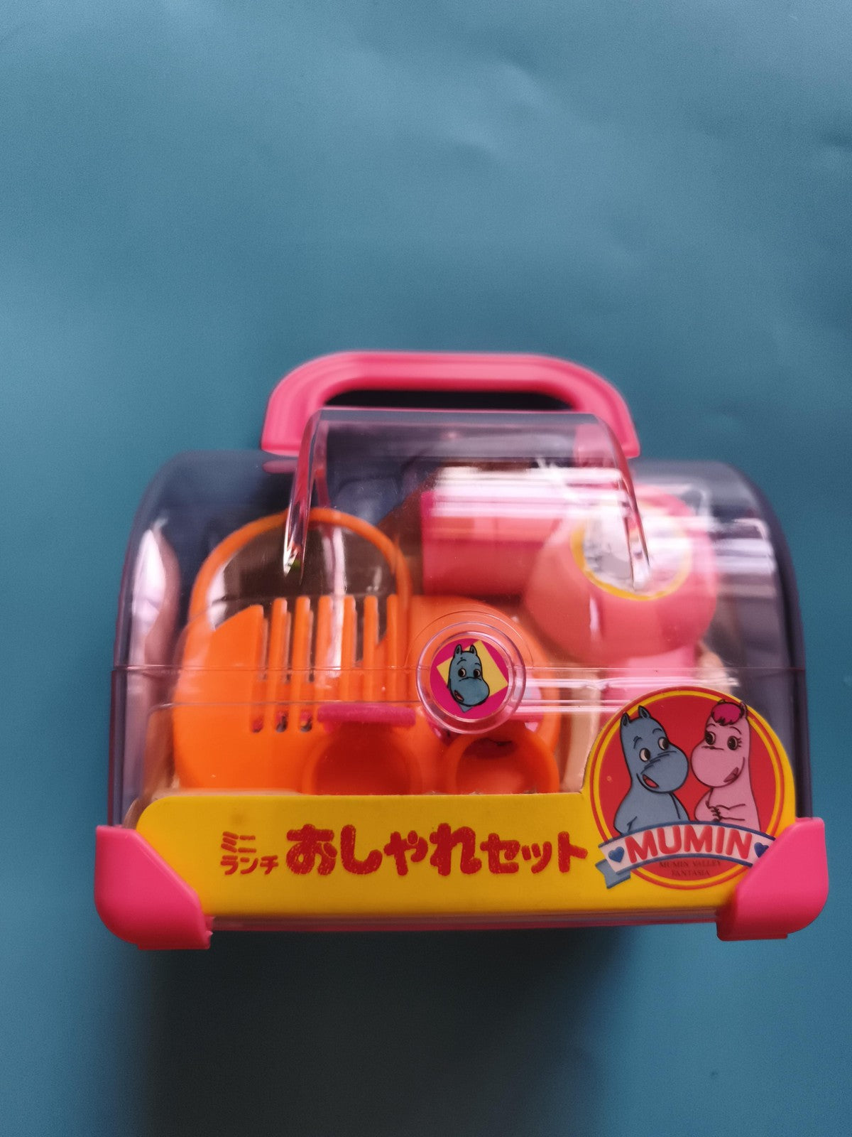 Set accessoires Mumin mini lunchbox jouet plastique orange rose Japon