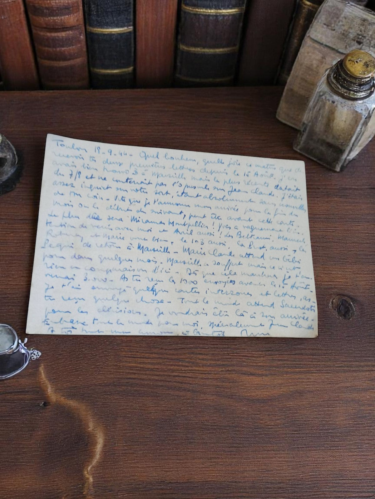 Lettre manuscrite 1944 guerre WWII à sa femme – témoignage ancien vintage