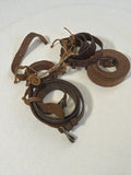 Lot sangles militaires anciennes vintage, lanières aspect cuir, accessoire unifo