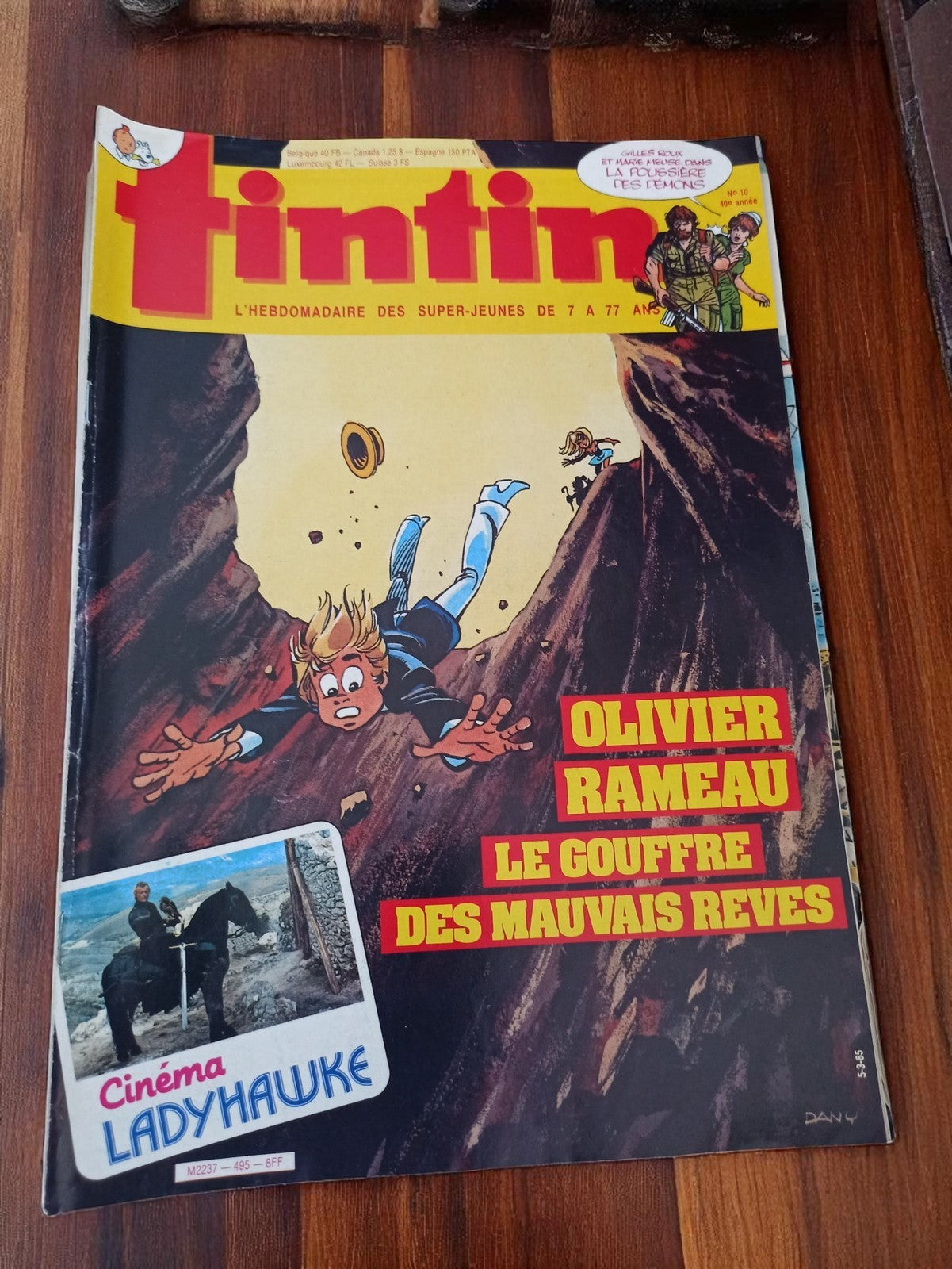 Magazine Tintin ancien n°16 Olivier Rameau 1985 vintage BD hebdomadaire
