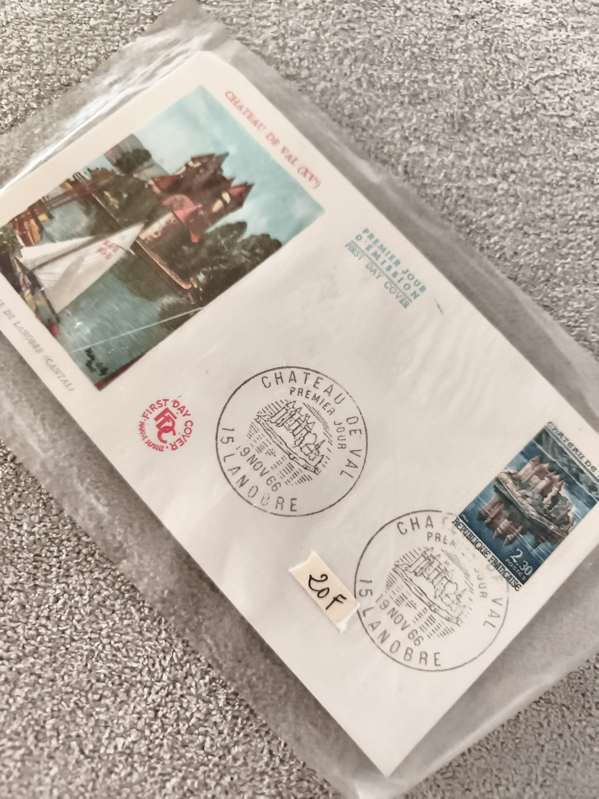 Lettre FDC Château de Val 1968 Landobre oblitération premier jour philatélie