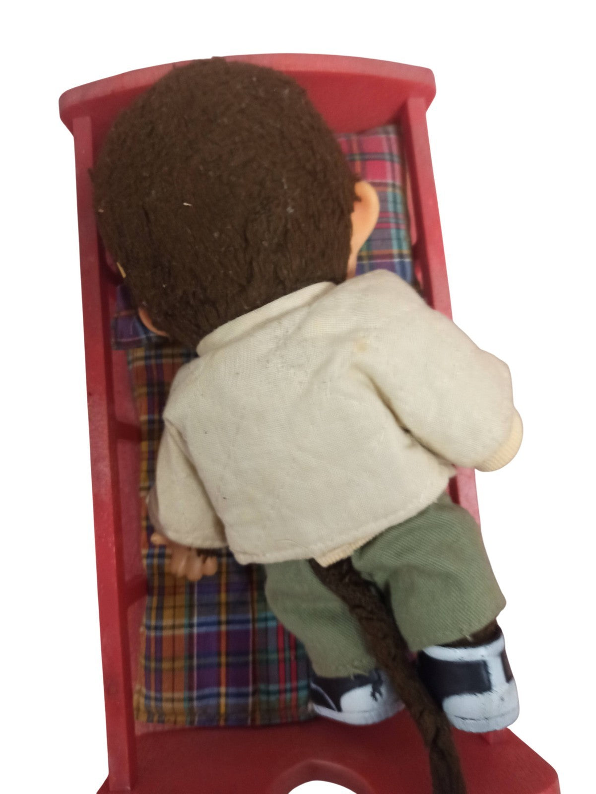 Poupée Monchhichi vintage années 80 avec lit, habits d’origine, Kiki rétro