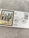 Lettre FDC Journée du Timbre 1972 Facteur rural vélo Paris ancien philatélie