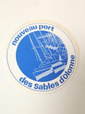 Vintage grand autocollant publicitaire rétro Port des Sables d'Olonne ancien rar