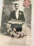 Carte postale ancienne humour Poisson d’Avril, homme élégant, début XXe