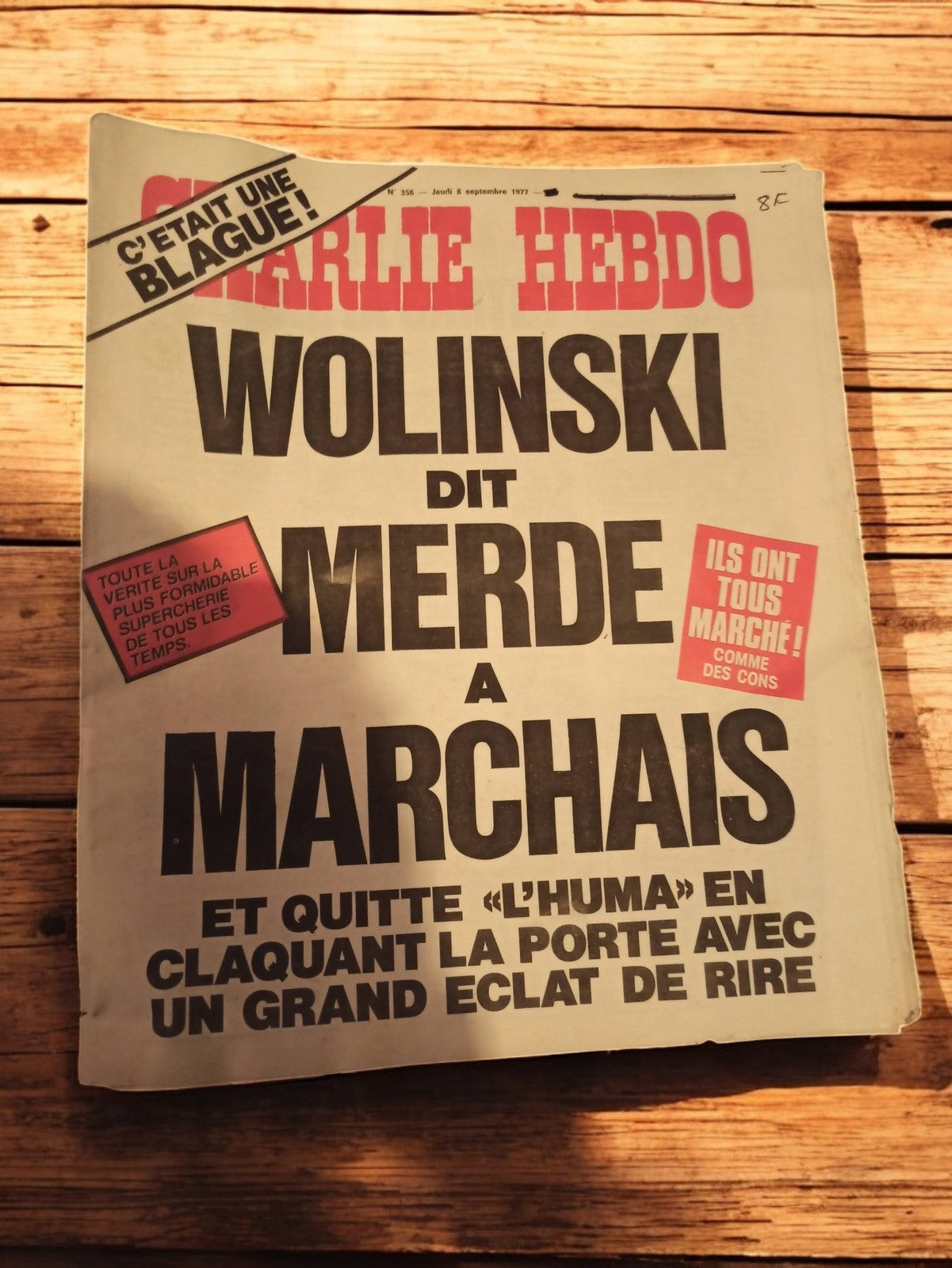 Magazine Charlie Hebdo n°356 1977 vintage Wolinski Marchais satirique