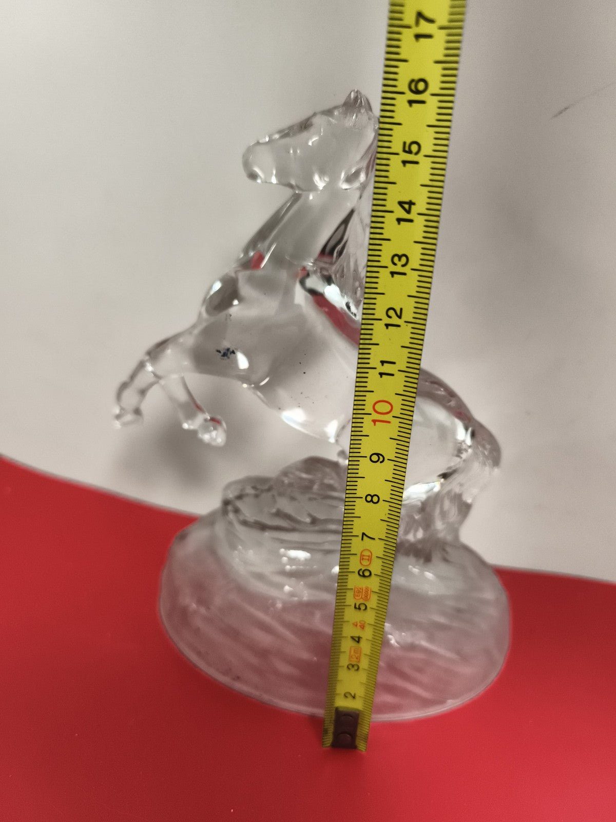 Sculpture cheval cabré en cristal ancien déco vintage figurine équidé verrerie