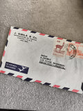 Lettre avion affranchie Pérou 1960s, timbres animaux, enveloppe J. Sibila & Co