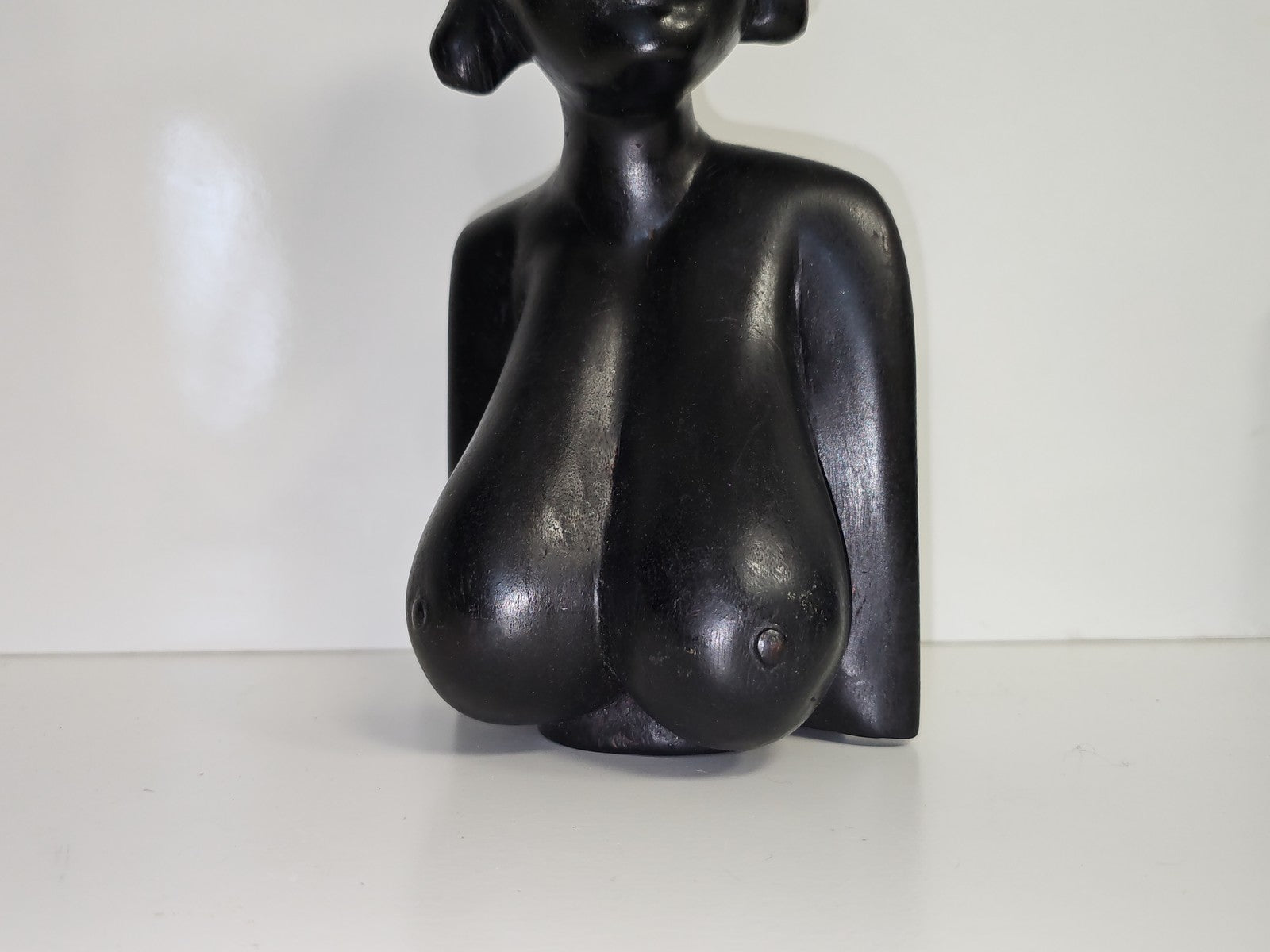 Grande sculpture africaine vintage en bois, art érotique ancien, pièce lourde