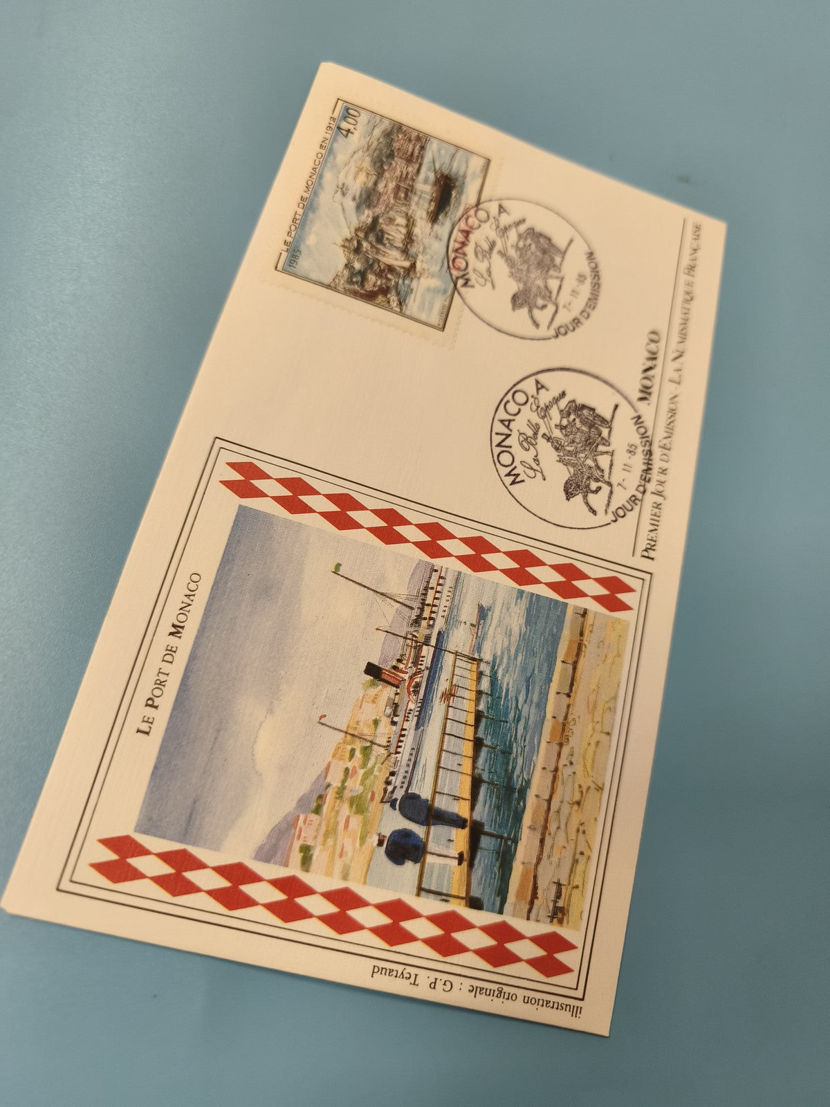 Enveloppe FDC Monaco Le Port timbre 4,00 illustrée oblitération premier jour