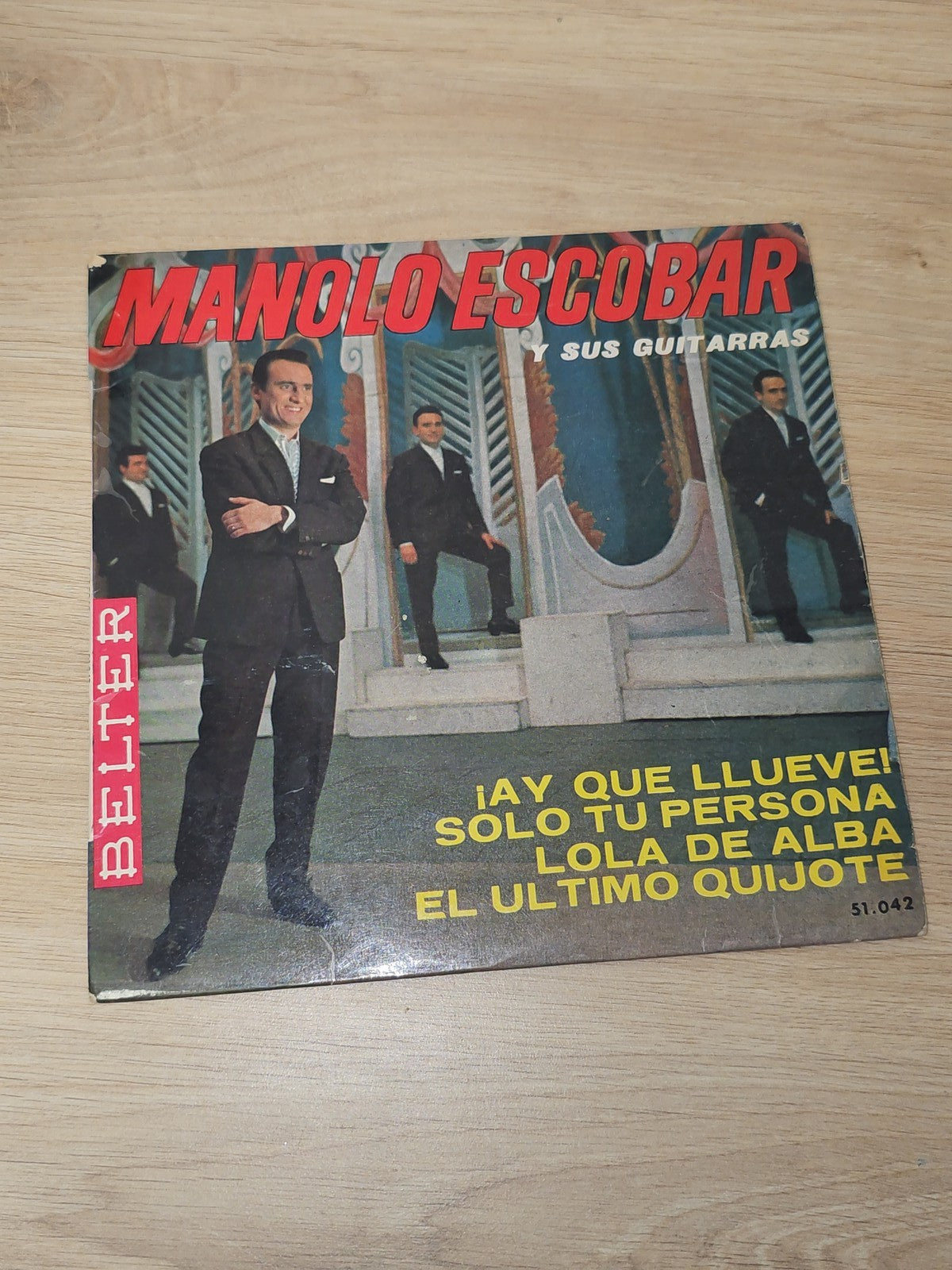 Vinyle 45 tours ancien Manolo Escobar rétro, disque collection musique espagnole