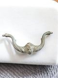 Poignée de tiroir ancienne visage de lion vintage France 1950 déco meuble rétro