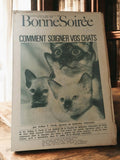 Ancien supplément presse Bonne Soirée 1968 chats vintage rétro magazine