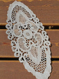 Rare set vintage linge de table brodé dentelle crochet XIXe ancien collection