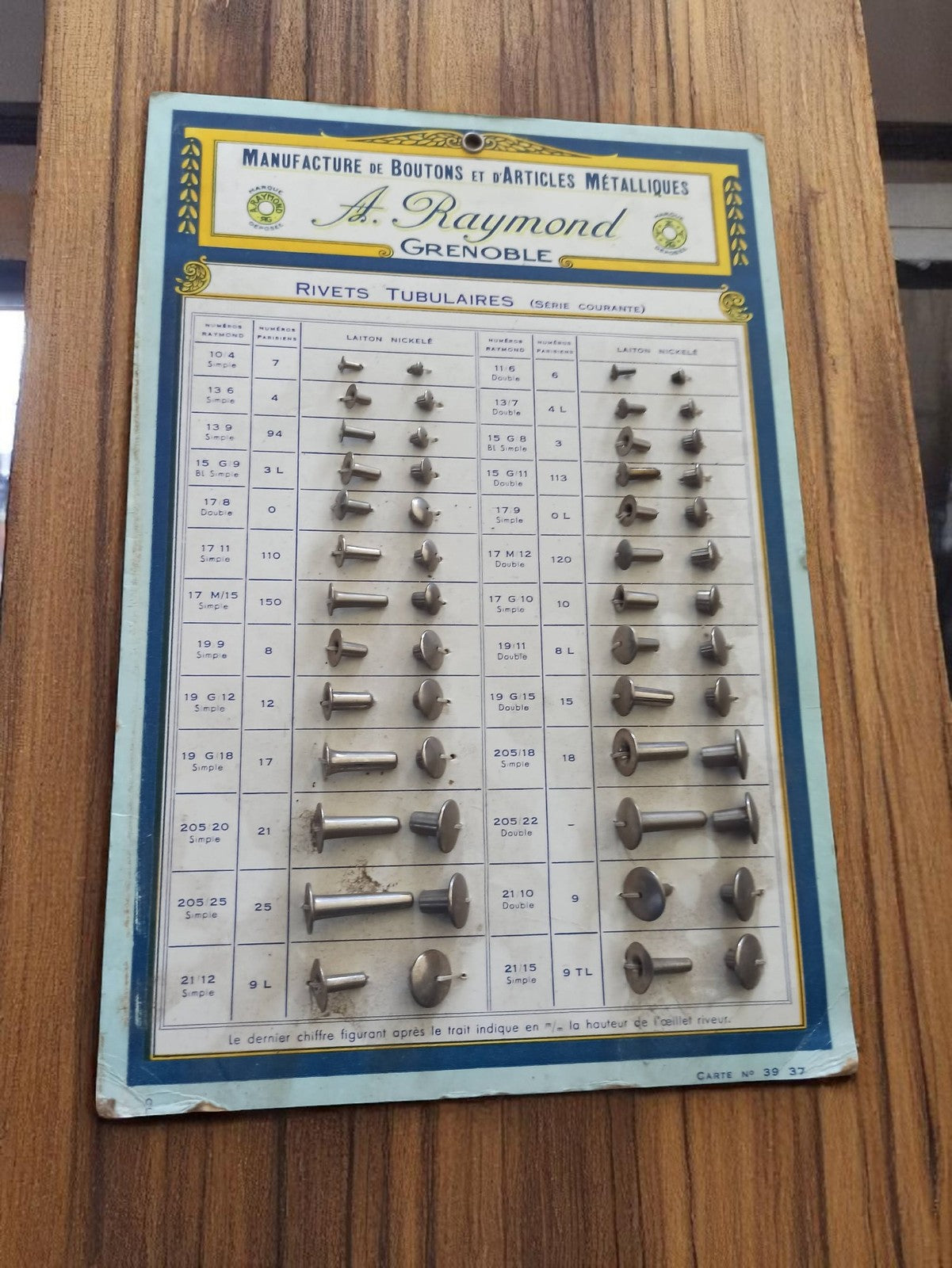 Lot Vintage Boutons Métalliques Manufacture Grenoble France
