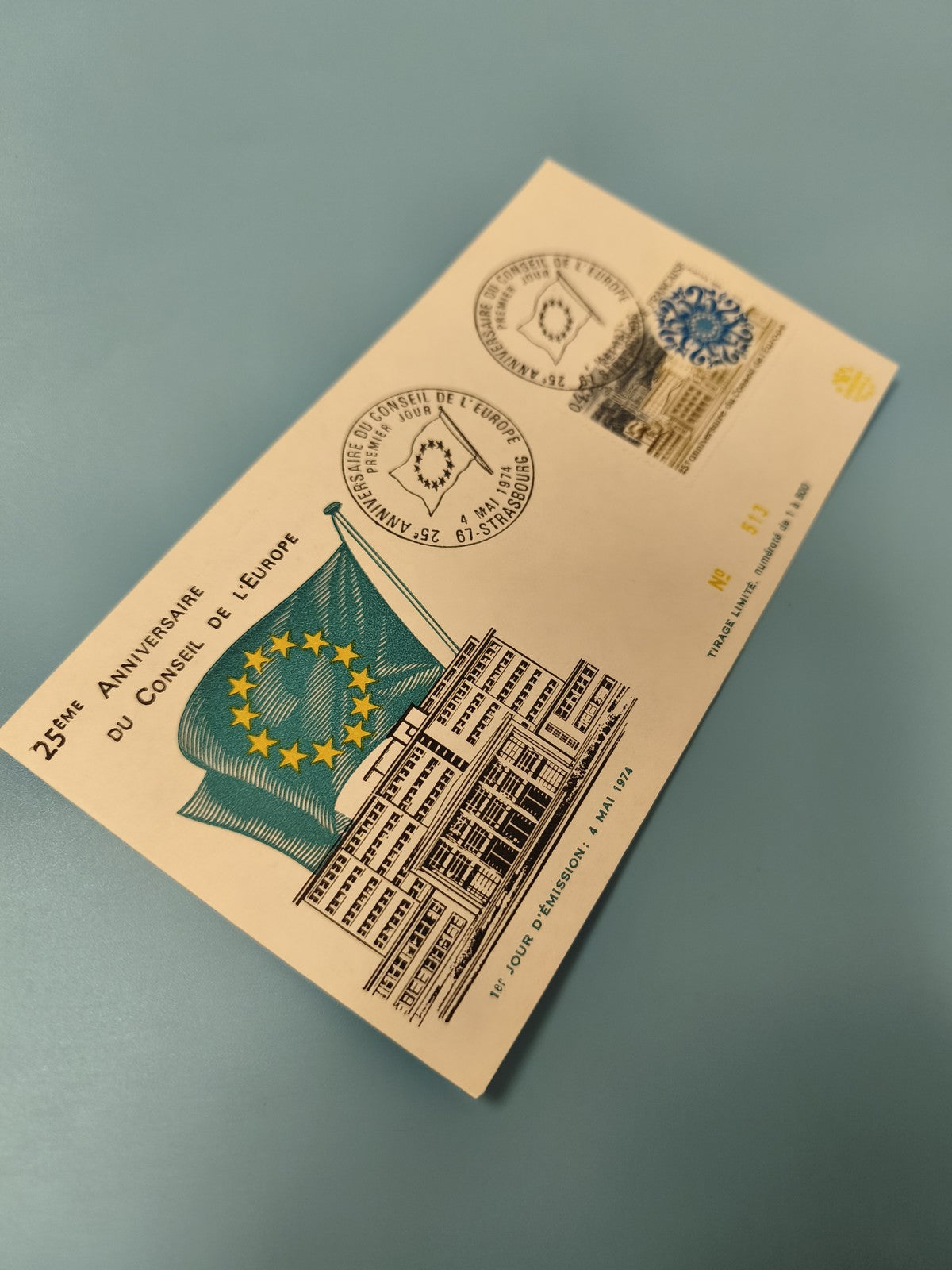 Enveloppe FDC 1er jour Conseil de l'Europe 25e anniversaire Strasbourg