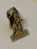 Pin's rétro ancien Bugles, badge collection vintage publicitaire snack USA rare