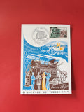 Carte postale philatélie Journée du Timbre 1969 Transport des facteurs Paris
