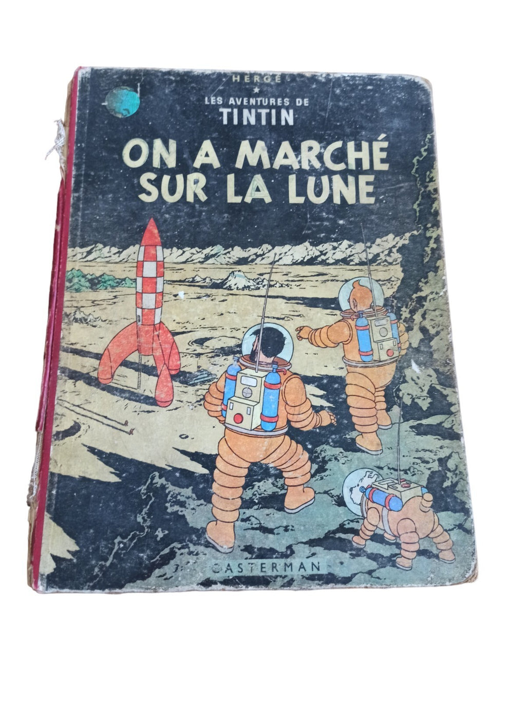 BD Tintin On a marché sur la Lune Casterman 1954 ancienne édition rare
