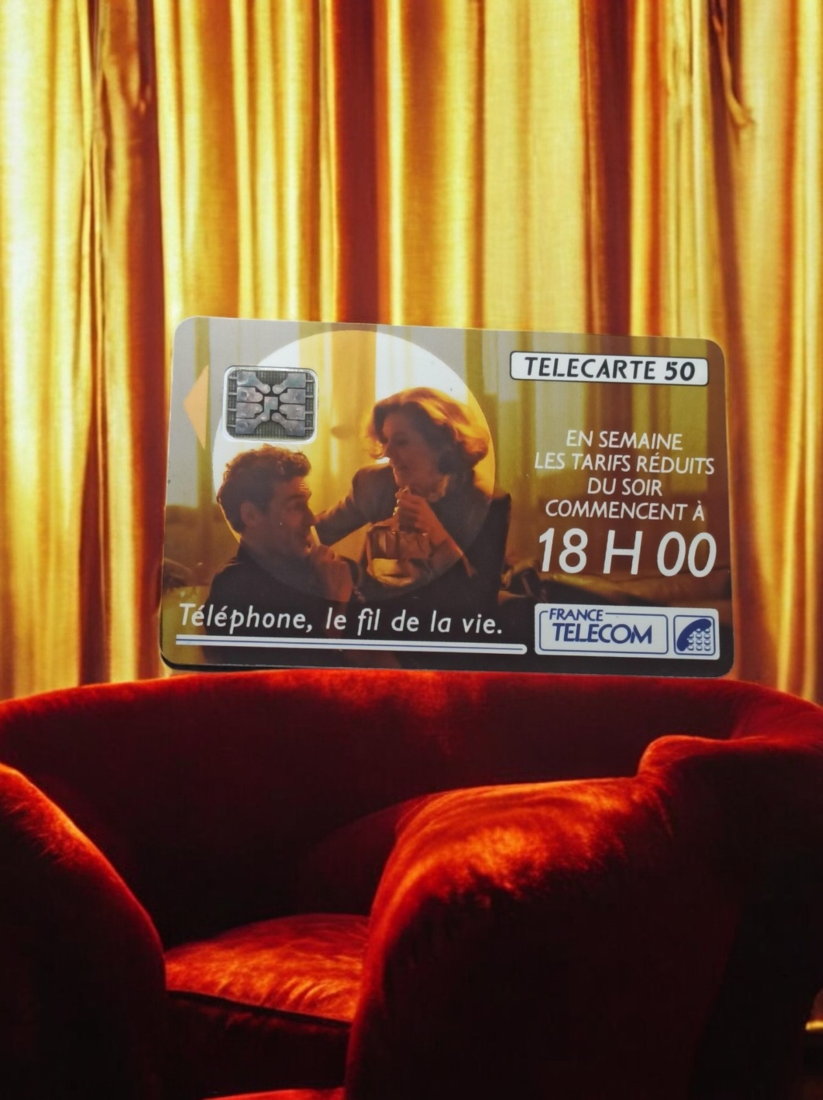 Télécarte France Télécom 50 unités vintage, puce, publicité années 90