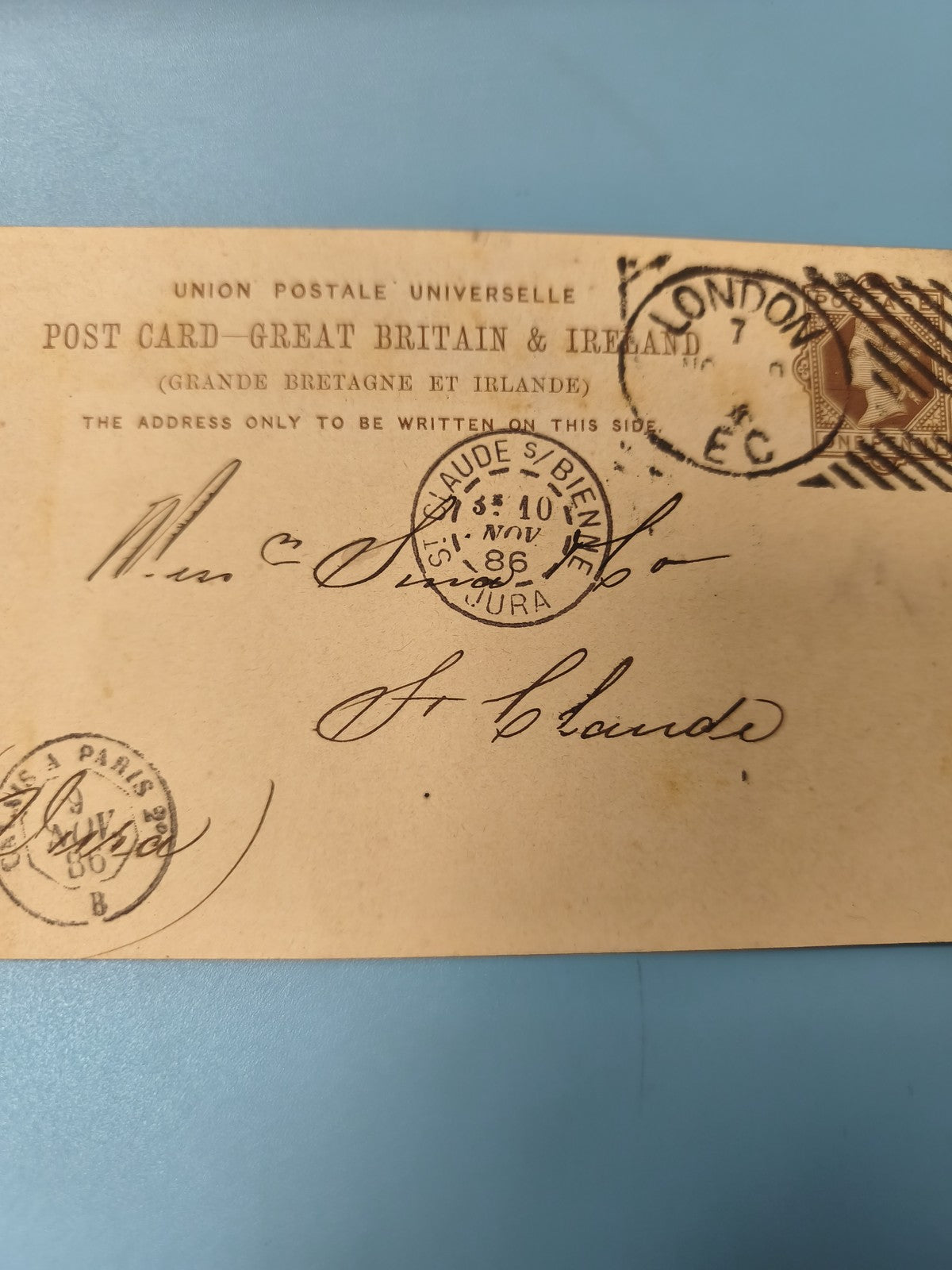 Ancienne enveloppe oblitérée 1886 philatélie Union Postale Universelle (Ref 7)