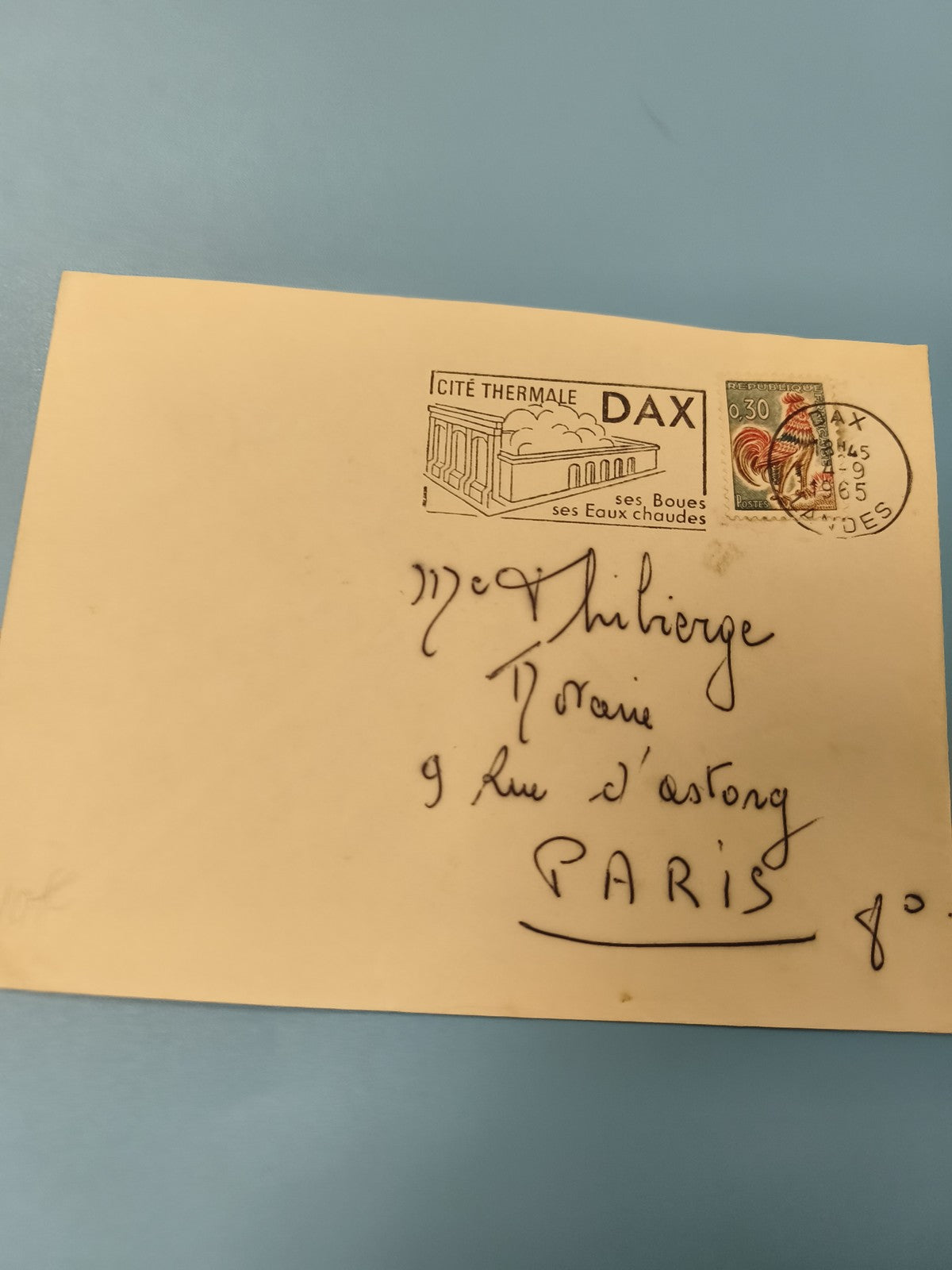 Ancienne enveloppe timbrée Dax 1965 oblitérée, philatélie, collection France
