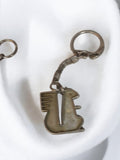 Porte-clés ancien Caisse d'Épargne écureuil métal rétro vintage pub