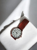 Montre femme FENT vintage rétro quartz bracelet extensible rouge