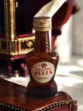 Mignonette Grappa Julia vintage, bouteille rétro ambrée, alcool miniature