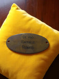 Plaque ancienne bronze cuivre De Vivo Raffaele Renato vintage ovale