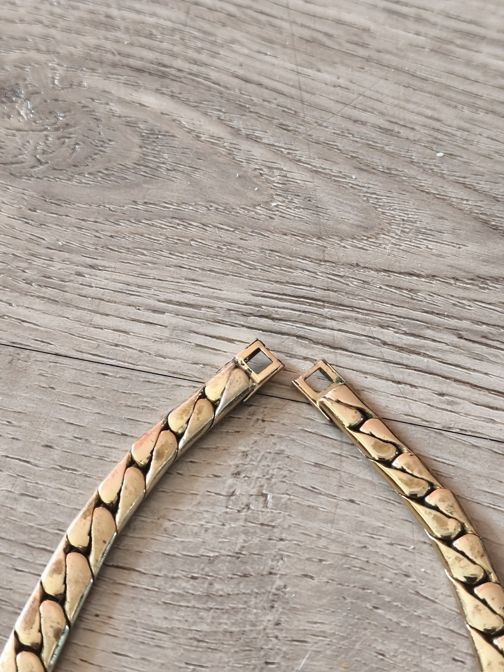 Collier vintage ancien plaqué or, bijou rétro gros maillons, accessoire unique
