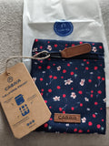 Pochette Cabaia latérale bleu motif fleuri 15 cm neuve accessoire sac
