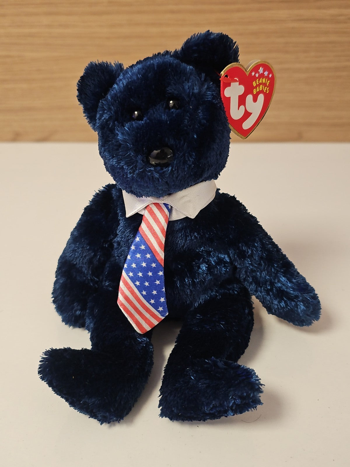 TY Beanie Babies Pops Bear USA 2001 MWMT peluche d'occasion propre étiquette
