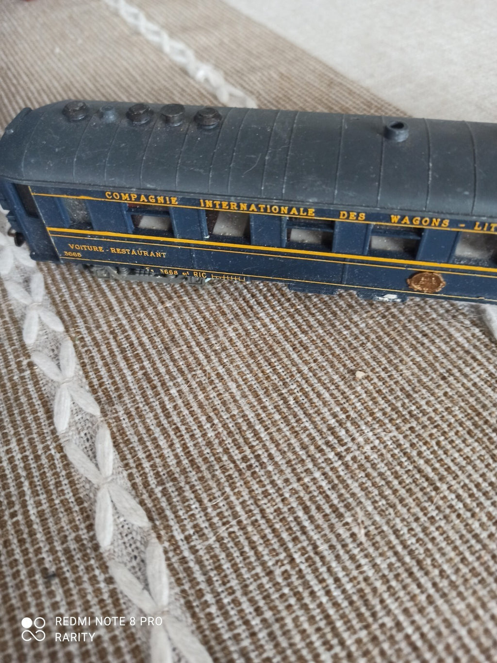 Wagon restaurant Meccano CIWL bleu or, vintage train HO, Compagnie International