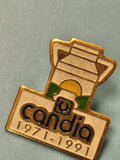 Pin's vintage Candia 1971-1991, laitage, logo rétro, collection publicitaire