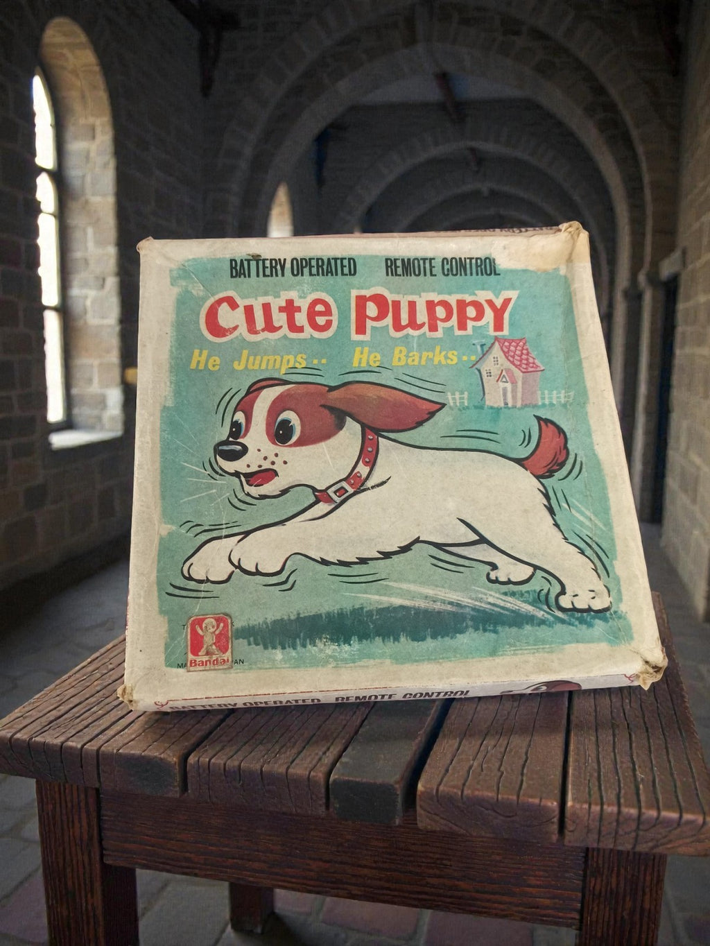 Rare jouet vintage Bandai Cute Puppy ancien, boîte d?origine, Japon rétro