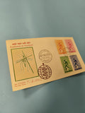 Ancienne enveloppe FDC Vietnam 1962 Éradication Paludisme timbres colorés