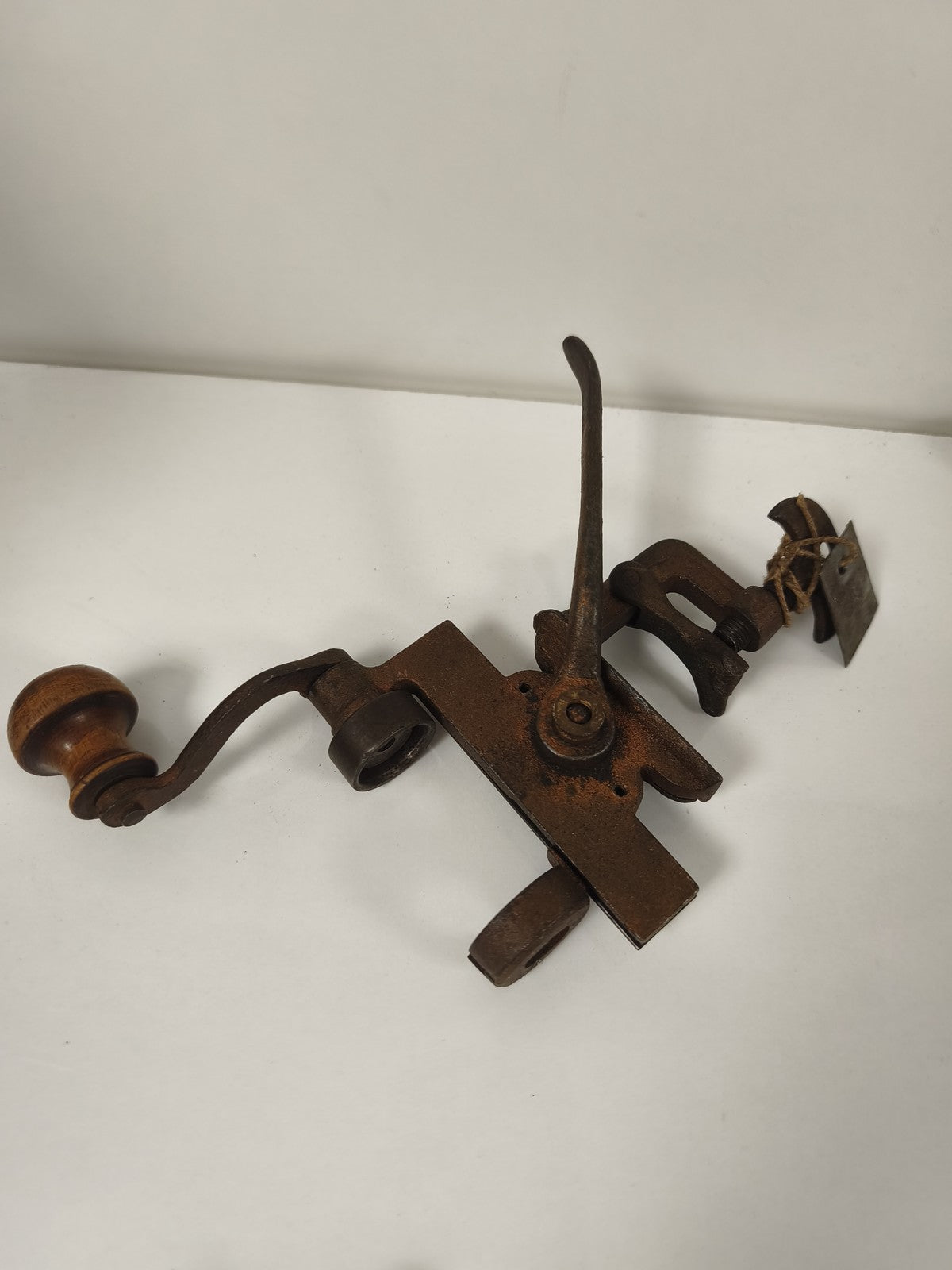 Ancien outil de sertissage Ancienne manivelle métal bois vintage collection