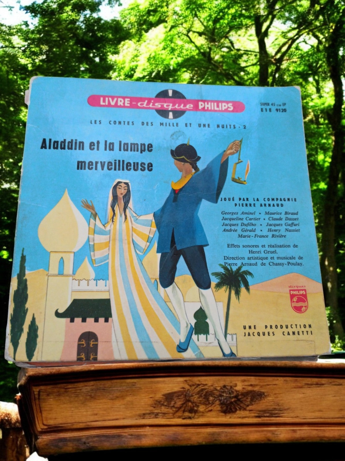Livre-disque Philips 45T Aladdin lampe merveilleuse vintage années 60