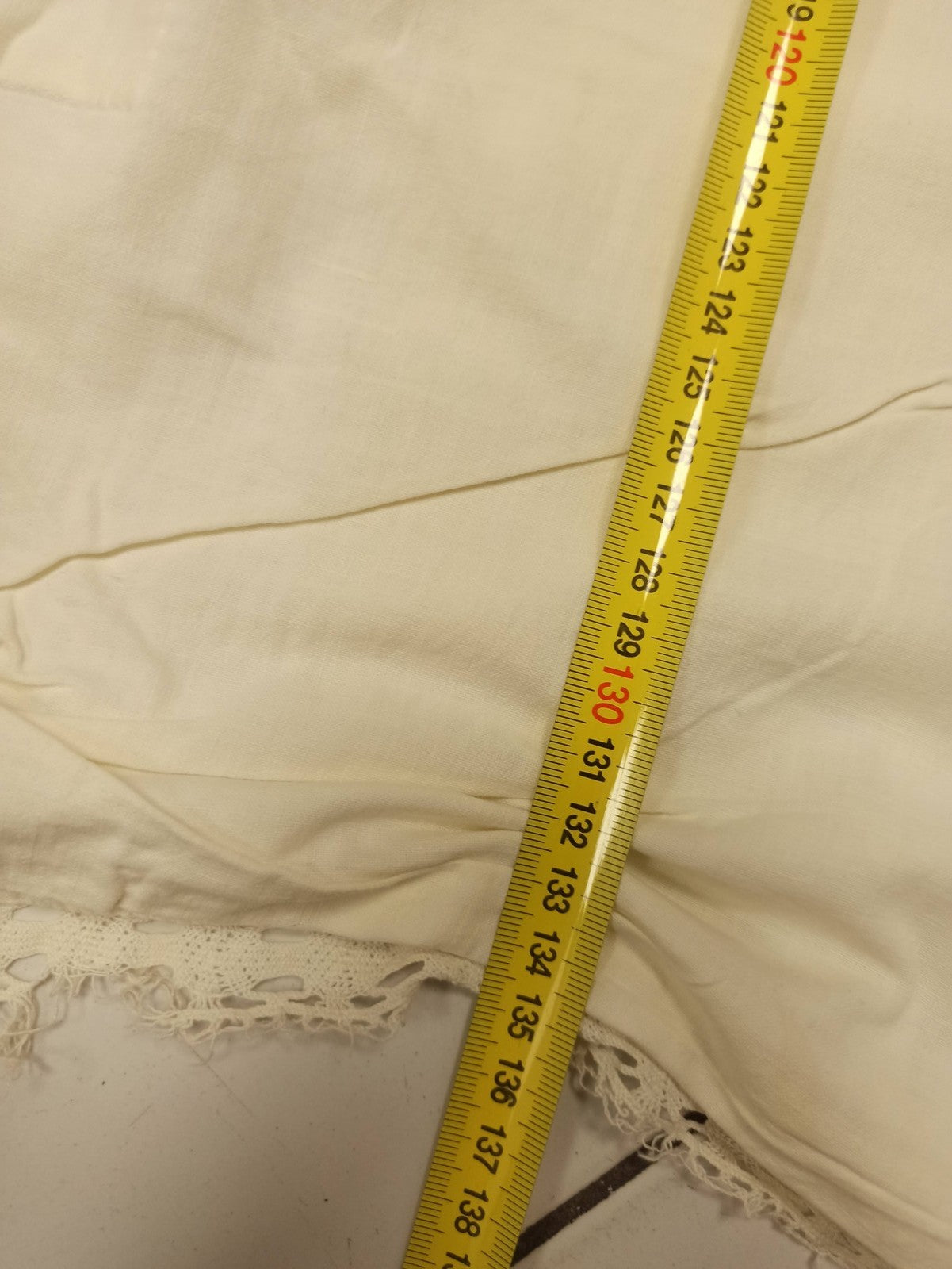 Drap de lit ancien brodé fin XIXe vintage rétro collection linge maison rare