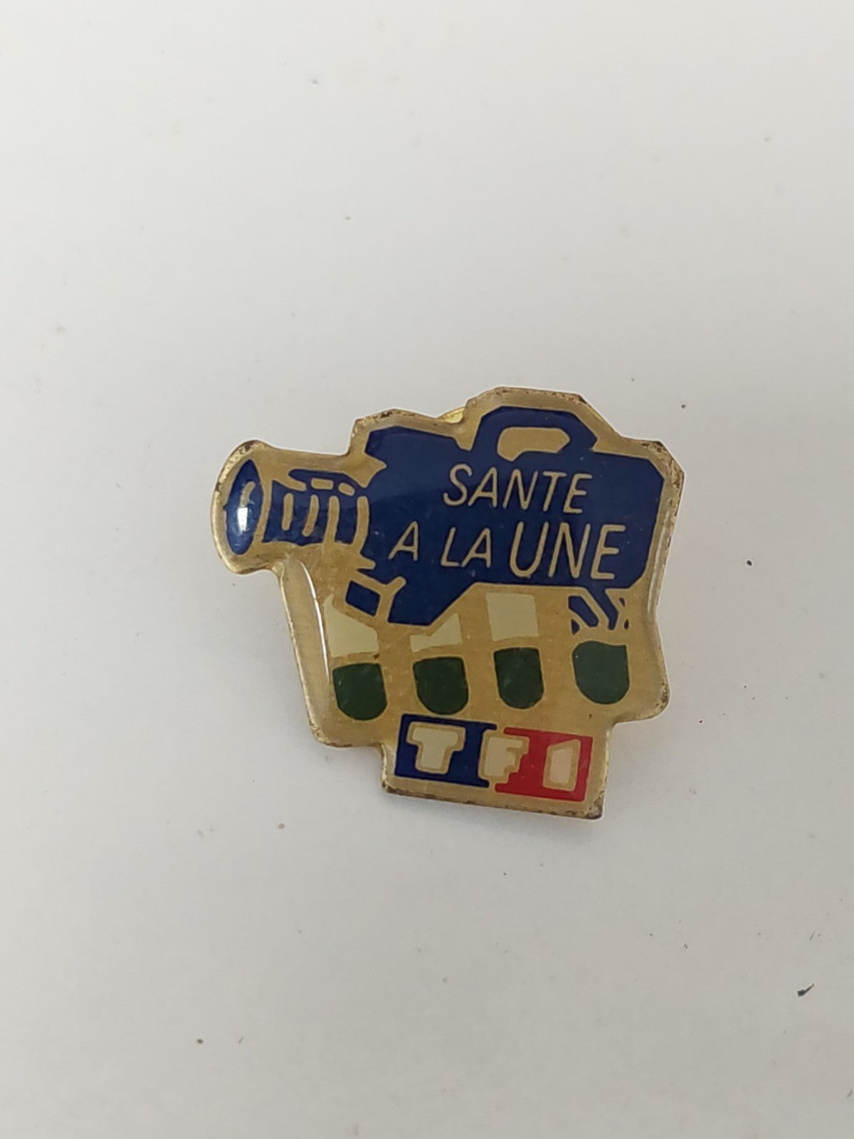 Pin's ancien TF1 vintage rétro, badge collection télévision française années 90