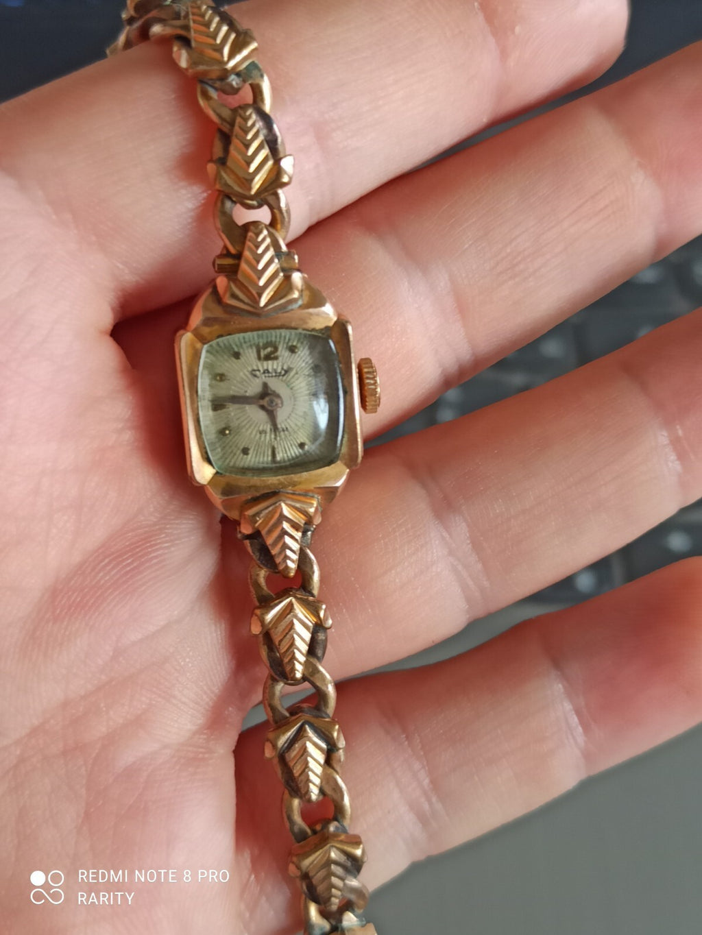 Montre femme Camy vintage plaquée or années 50 automatique rare bracelet motif