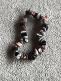 Bracelet pierres naturelles, perles irrégulières multicolores, élastique