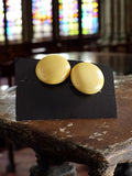 Boucles d’oreilles vintage années 70 rondes jaune pâle rétro clip fantaisie