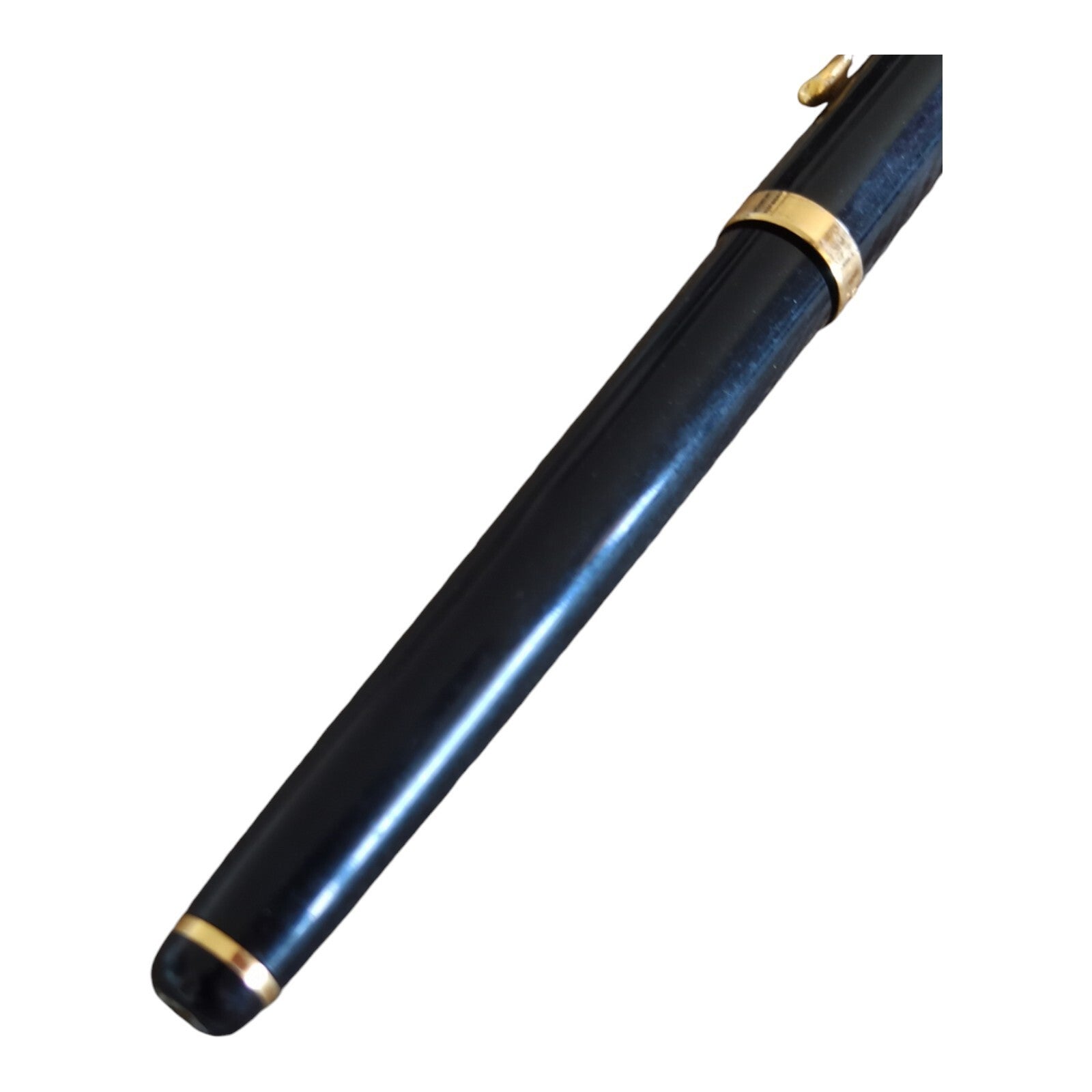 Stylo plume vintage noir et or 18k, finition docteur, rare ancien